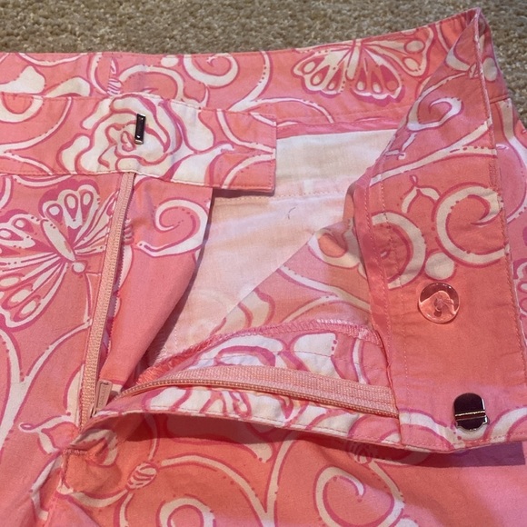 Lilly Pulitzer Women's Vtg Pink Cropped Pants Roses & Butterflies Size 2 - Picture 5 of 7